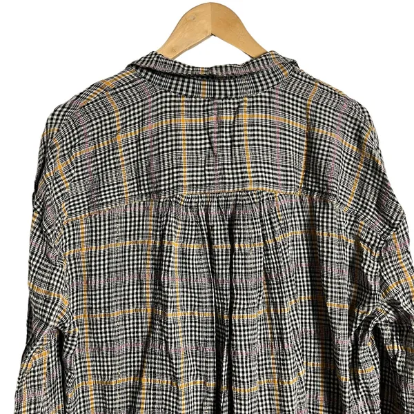 Free People Break My Stride Oversized Plaid Long Sleeve Button Up Shirt Size S - Image 11