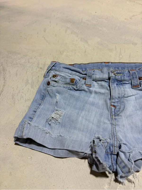 True religion boyfriend Light Blue Denim cutoff Shorts 30 - Image 2