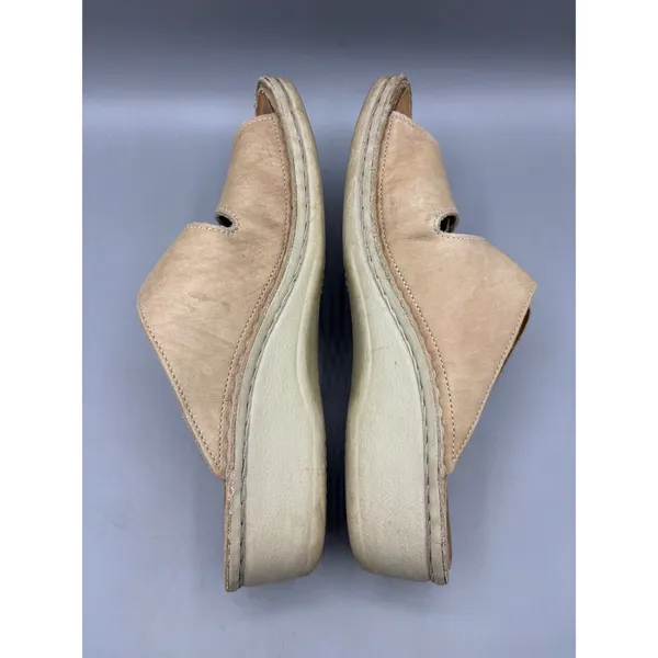 Finn Comfort 37 Sandals Leather Beige Adjustable‎ Strap Slides Comfort Shoes - Image 5