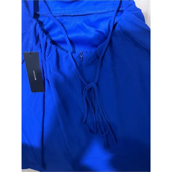 Lulus NWT Women Small Cobalt Royal Blue Strappy Lace Up Mini Dress Coquette Chic - Image 6
