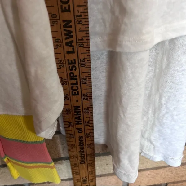 NWT We the Free White High Low Hem Stripe Statement Cuff Oversized Top Small - Image 7