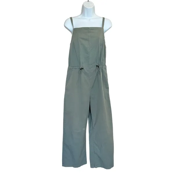Pistola Olive Green Overall Jumpsuit SMALL Cotton Relaxed Vacation Designer $148 - Image 8