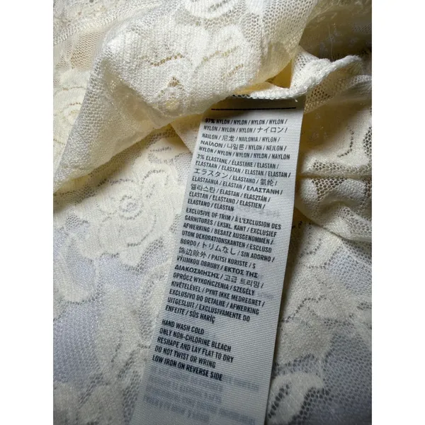 Abercrombie & Fitch Floral Lace Cream Racerback Tank Fairy Large Y2K 90s Boho - Image 8