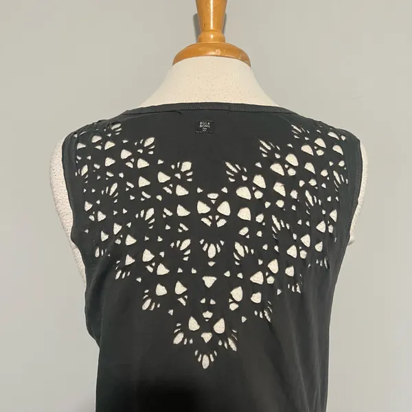 Billabong Dark Gray eyelet back mini dress tunic - Image 5