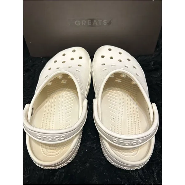 CROCS white clogs mules sandals shoes women’s 9 / mens 7 Preowned - Image 5