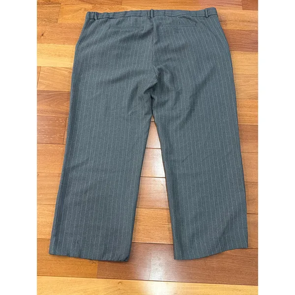 NWT Abercrombie & Fitch Pinstripe Pants Womens Grey Wide Leg Low Rise 37 24L - Image 5