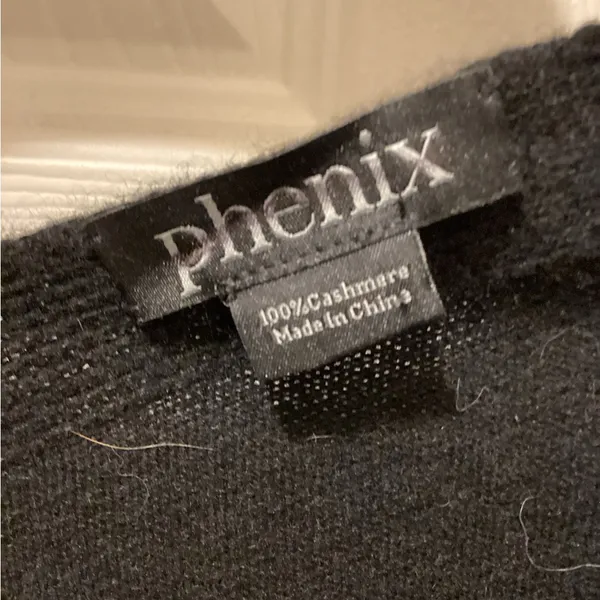 Phenix Classic Black Cashmere Poncho O/S - Image 2