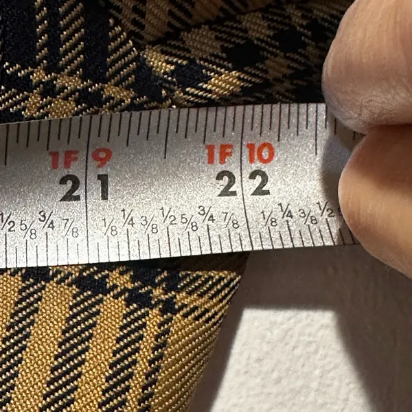 Vintage Navy‎ and tan plaid women’s blazer size 14 double breasted - Image 8