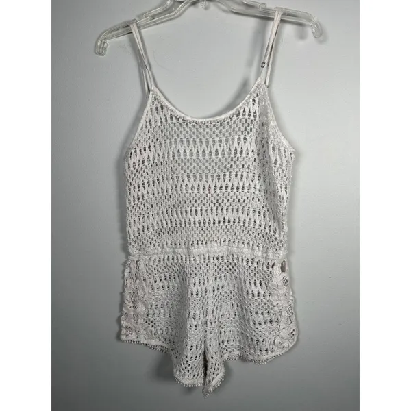 Victorias Secret Womens Medium Beach Cover Up Romper‎ Crochet Lace One Piece - Image 3
