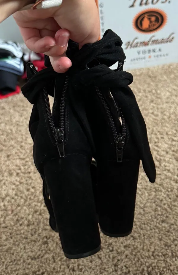 Lulus Suede Black Heels - Image 3