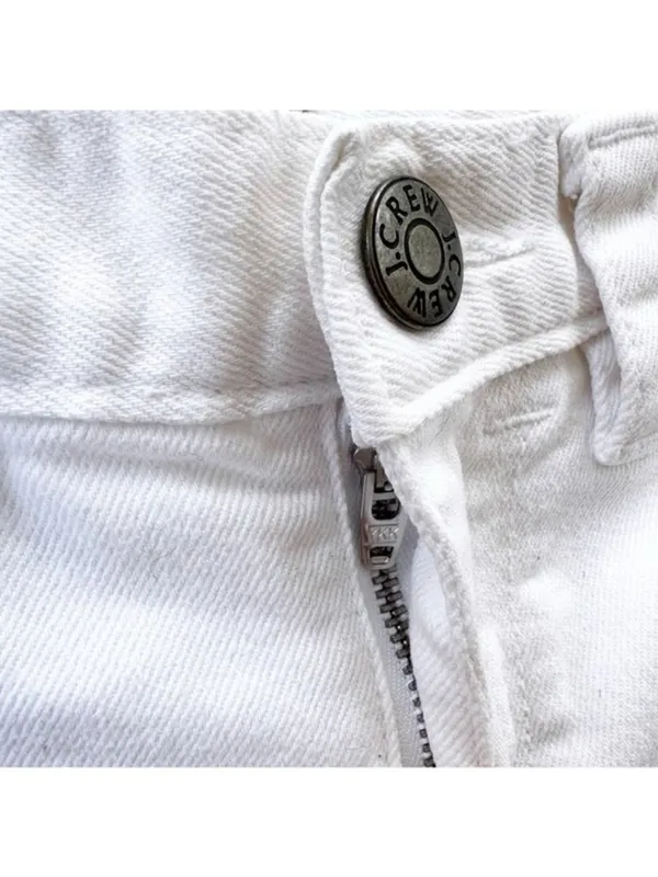 J. Crew Denim Roll-up Cotton Short in White Size 0 - Image 7