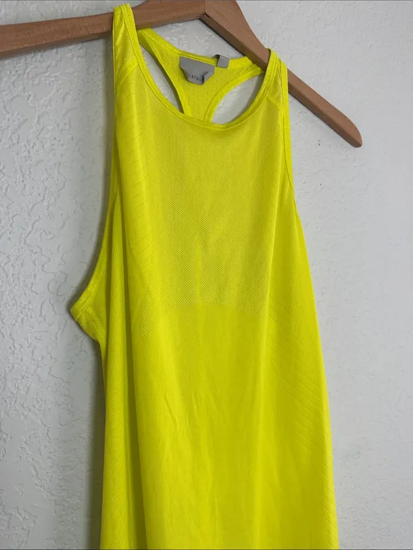 Athleta Surge Mesh Racerback Tank Neon Chartreuse 347776 Athletic Workout Gym - Image 3