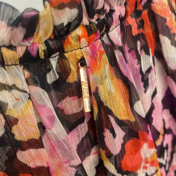 Misa Los Angeles Celina Dress in Fire Floral Feminine - Red, Pink, Black XS Gorg - Image 11