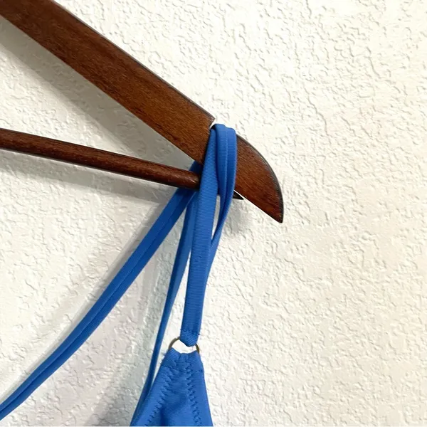 Aerie Womens Swim Bikini Top Bandeau Blue One Shoulder Strap Size XXL - Image 5