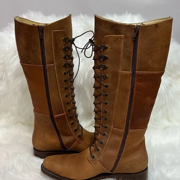 Je-Ver Lace-up Western‎ boots size 8 Fisherman Core Bin 21 - Image 7