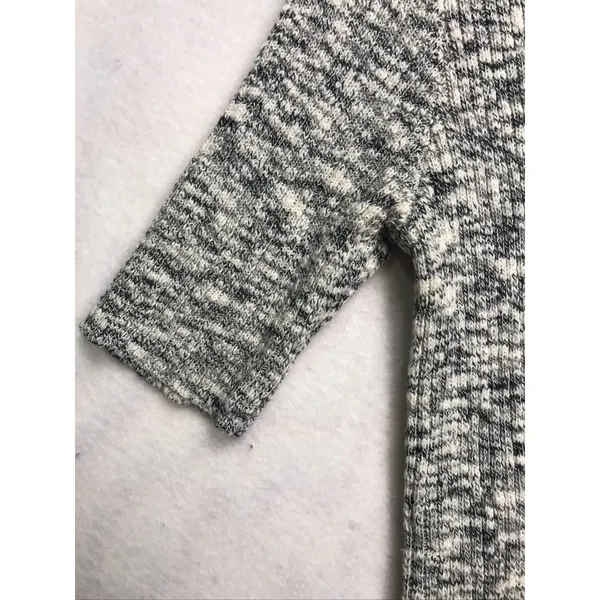 MOD REF Black White Marled Knit Short Sleeve V-Neck Cardigan‎ Sweater Small - Image 4