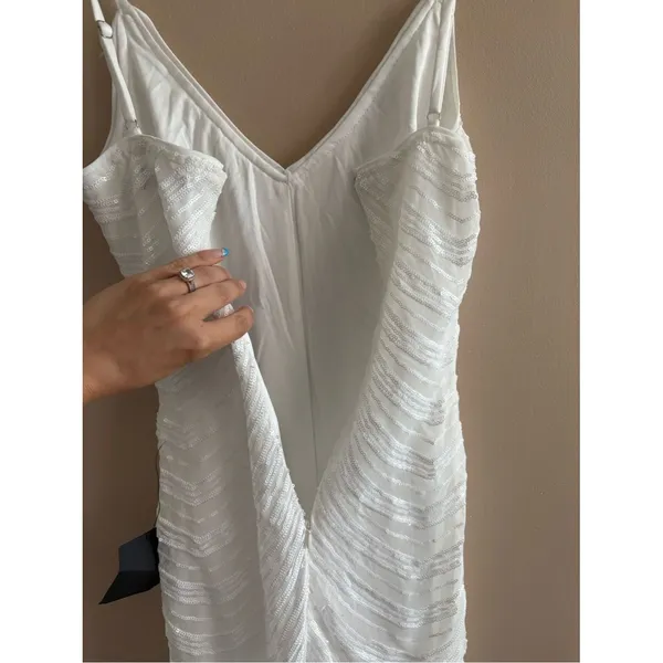 Lulus Like a Movie Star White Sequin Bodycon Mini Dress Size XS NWT Bachelorette - Image 10