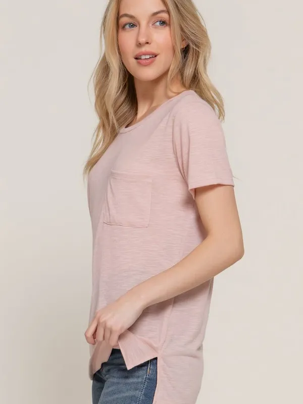 Active USA NWT Short Sleeve Round Neck with Pocket Pale Pink Size Small - Image 3