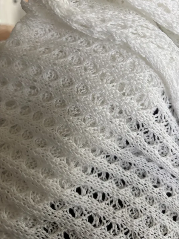 Boutique Full Length Crochet White Beach Swim Cover Pant Sz S Drawstring Knit - Image 6
