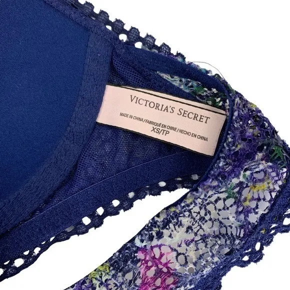 Victorias Secret Lace Bralette Blue XS Romantic Lingerie Y2K - Image 4