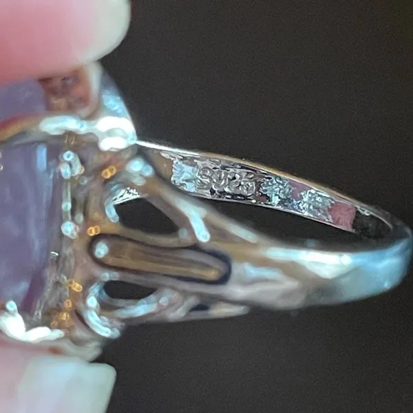 Purple amethyst gemstone S925 silver ring size 5.25 - Image 8