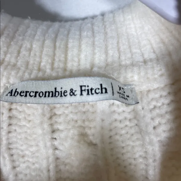 Abercrombie And Fitch Womens Cream Cable Knit Sweater Mini Dress Xs - Image 3