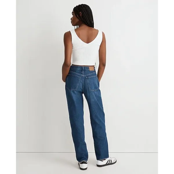 Madewell Jeans‎ Size 23 Indigo Dark Worn High Rise Baggy Straight Leg Minimalist - Image 11