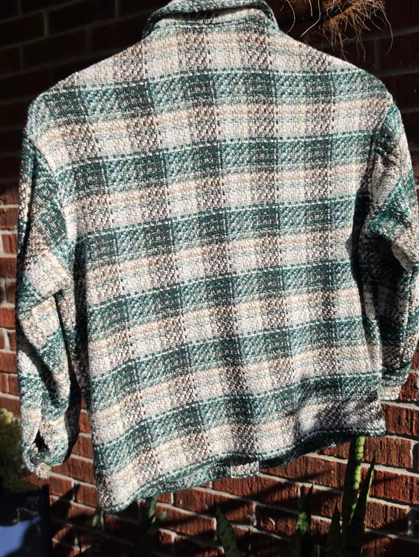 ZARA Combination Green Plaid Italian Fabric Jacket XS - Image 7