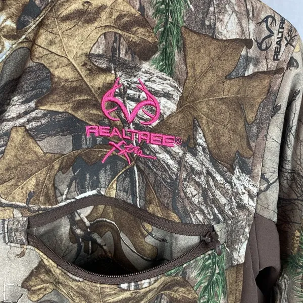 Realtree Brown Camouflage Long Sleeve Zip Up Athletic Outdoor Jacket L - Image 4