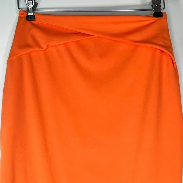 Hey Samy Tessa Orange Cropped Top Midi Bodycon Two Piece Skirt Set Womens L NWT - Image 8