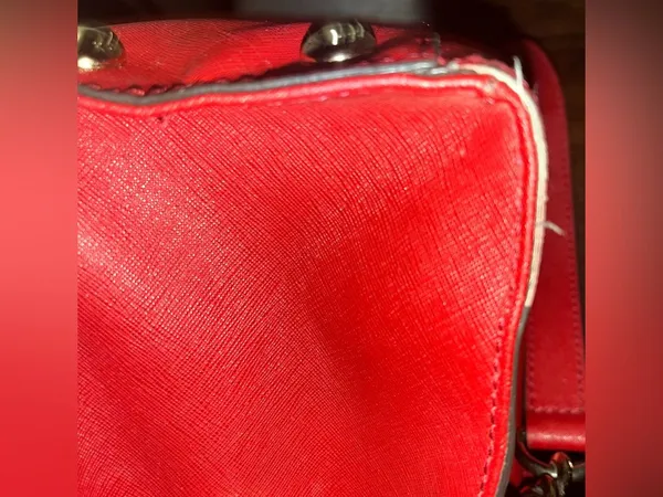 Michael Kors Hamilton Satchel Red grained leather. - Image 7