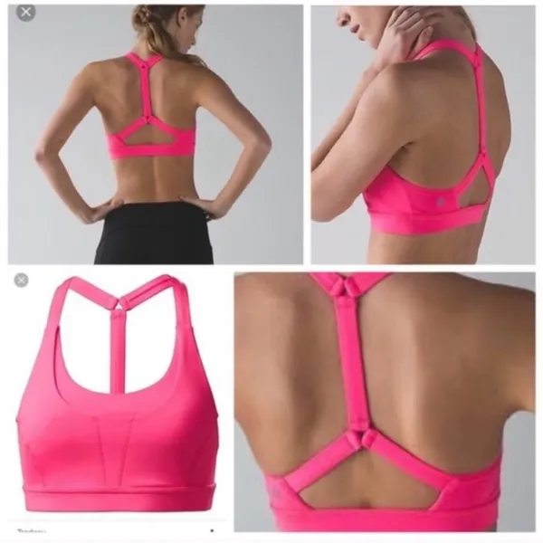 Lululemon Pack It In Bra Neon Pink Size 8 - Image 4