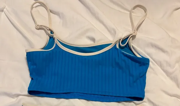Aerie Real Good Blue Ribbed Scoop Bikini Top - Image 2