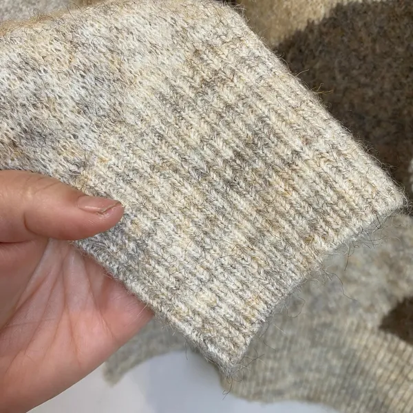 Anthropologie Moth Camo Knit Pullover Sweater Brown‎ Tan S Soft Cozy Fall - Image 4