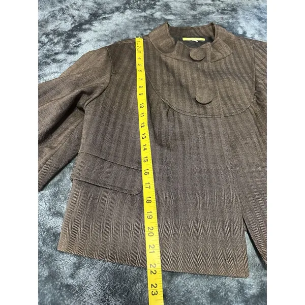 Gianni Bini Herringbone Wool Blend Cropped Jacket - Size M - Image 7
