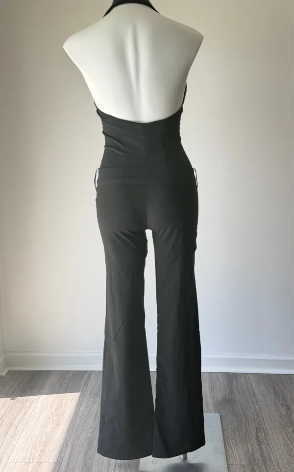 Vintage Luly K Black Belted Halter Jumpsuit - Image 8