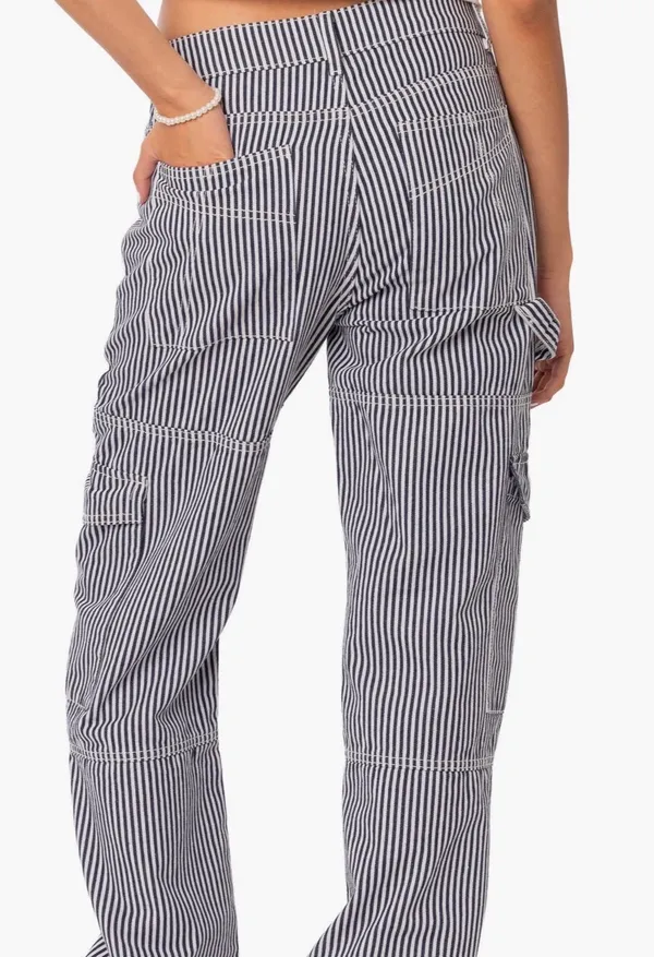 Edikted Striped Pants Cargo - Image 2