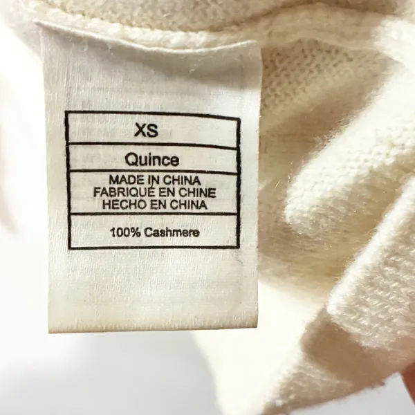 Quince Cashmere‎ Cream Mock Neck Thin Knit Sweater Size XS - Image 4