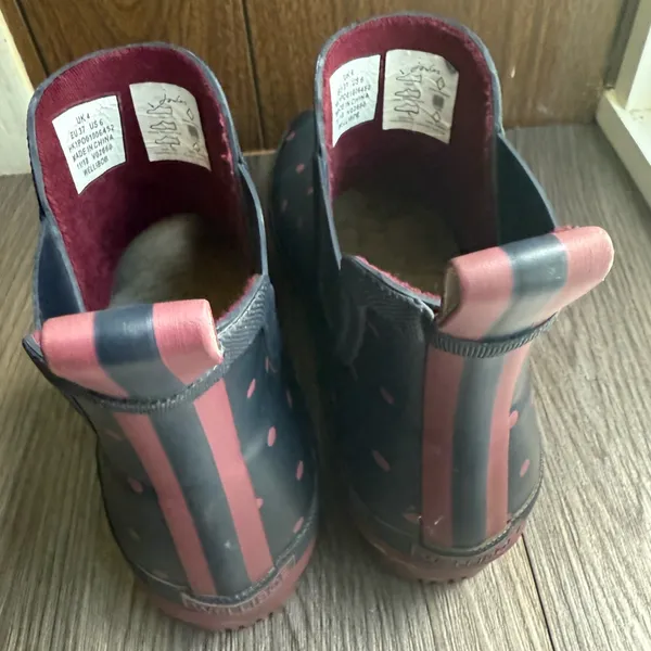 Joules Wellibob‎ Polka Dot Rain Boots woman's size 6 - Image 5