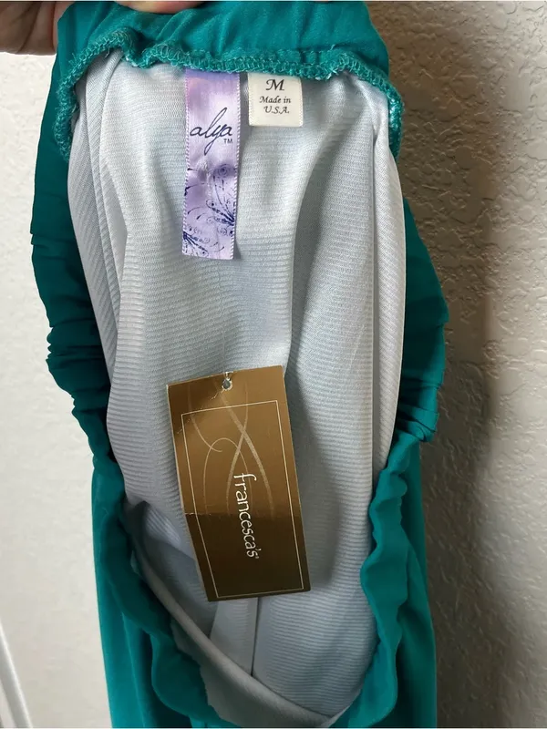 Bnwt! Alya Flowing Teal Maxi Chiffon Skirt with Elastic Waistband Size M - Image 7