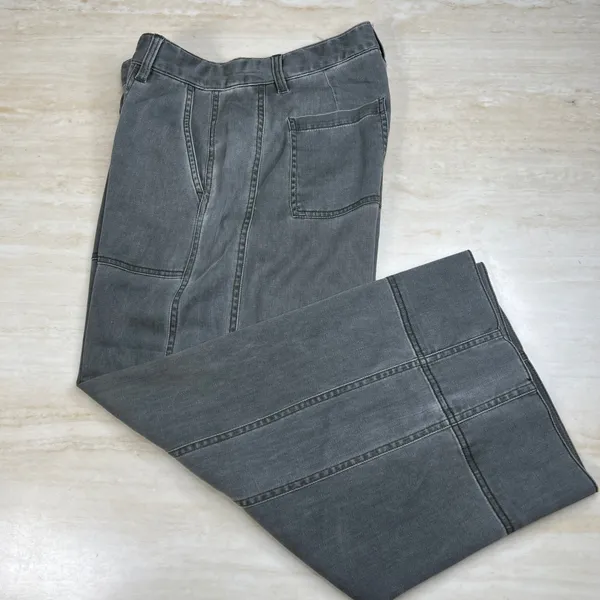 GAP Womens Size 4 Gray Wide Leg Crop High Rise Patch Pocket Denim Pants A36 - Image 4