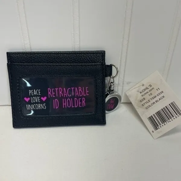 Retractable ID Badge Holder Wallet Black Card Case Lanyard NEW - Image 4