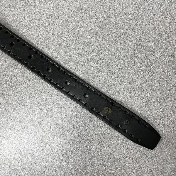 Lauren Ralph Lauren LRL Leather Belt Womens Small Black Silver Buckle Cut Out - Image 5