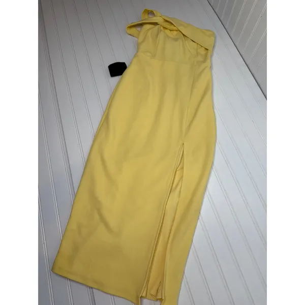 NWT Lulus Twist and Make Up Light Yellow One-Shoulder Bodycon Midi Dress Size XS - Image 3