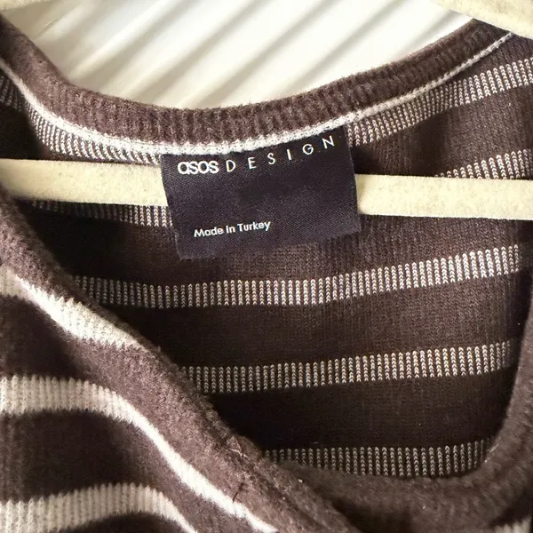 ASOS Striped Brown Button-Up Women's Top - Image 7