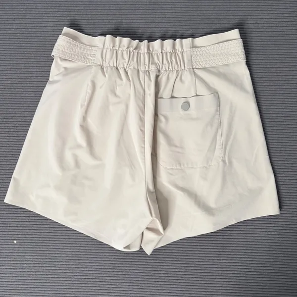 Athleta Skyline Short II Women 8 Abalone Beige Paperbag Waist - Image 5