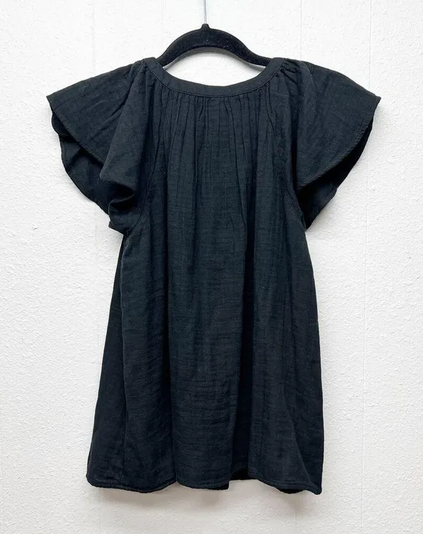 Old Navy Gauzy Flutter Sleeve Top Womens Medium Beachy Cottagecore Breathable - Image 5