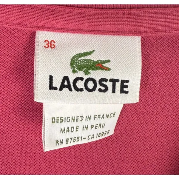 LACOSTE Pink Polo Dress Size‎ 36 US 4 Golf Tennis Cotton Minimalist Prep - Image 3