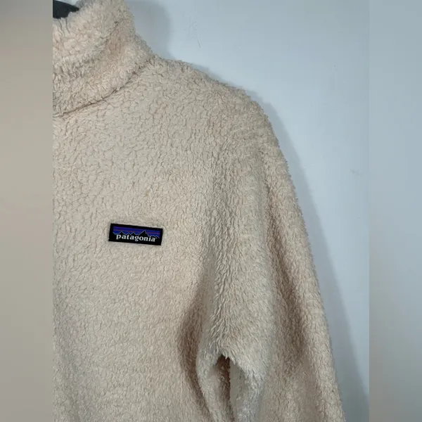 Patagonia Los Gatos‎ 1/4 Zip Fleece Women M Cream Sherpa Pullover - Image 5