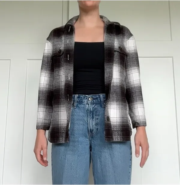 Madewell twill flannel shirt-jacket in windowpane plaid - Image 4